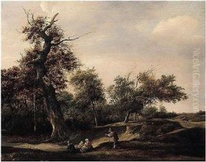 A Dune Landscape With Peasants Resting Near The Margin Of A Wood by Jan Steen