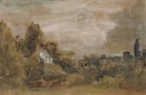 Landscape With Cows Before A Cottage by Philip Wilson Steer