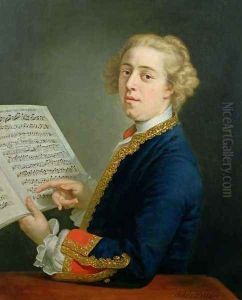 Portrait of Francesco Geminiani 1687-1762, Italian violinist by Andrea Soldi