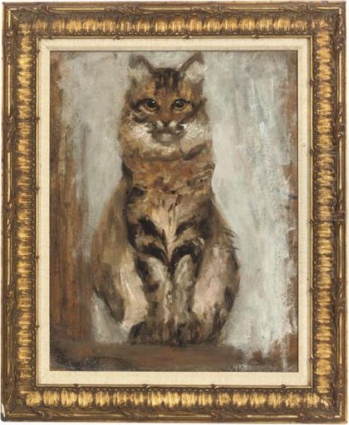 A Tabby Cat; With An Unfinished Study Of A Figure In A Landscape (on The Reverse) - view 1