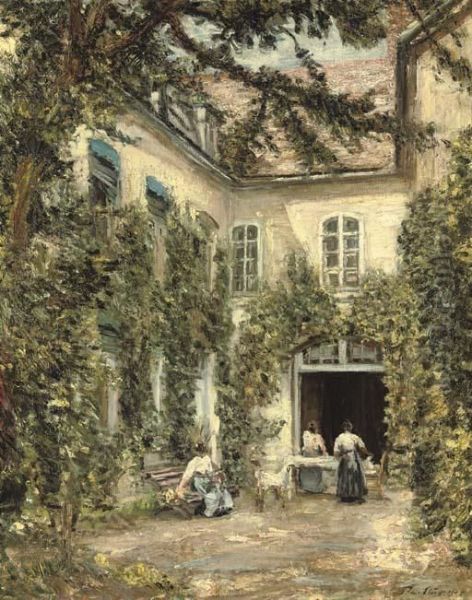 Figures In A Courtyard, Montreuil-sur-mer - view 1
