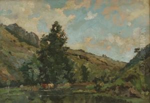 Cows In A Country Landscape by Philip Wilson Steer