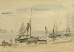 Coastal Scene With Fishing Vessels by Philip Wilson Steer