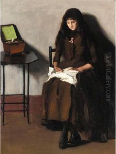 A Girl Sewing