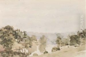 The River At Bridgenorth, Shropshire by Philip Wilson Steer