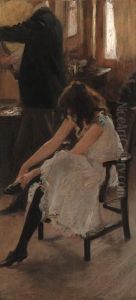 Self-portrait With Model (rose Pettigrew) by Philip Wilson Steer