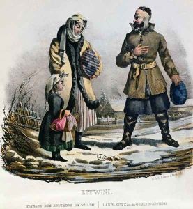 Lithuanian peasants from the Vilnius region, c.1830-40 by E. Simon