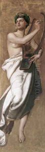 Allegorical Female Figure with Lute by Gyula Stetka