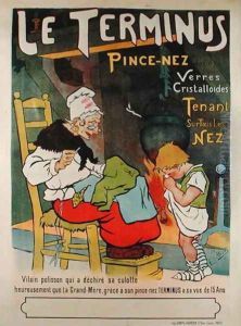 Poster advertising the Le Terminus pince-nez, 1897 by Leon Sandis