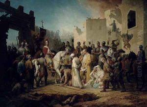 Tsar Ivan IV conquering Kazan in 1552, 1894 by Petr Mikhailovich Shamshin