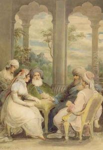 Prince Rasselas and his sister conversing in their summer palace on the banks of the Nile, 1804