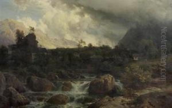 Houses At A Stream. 1874. - view 1