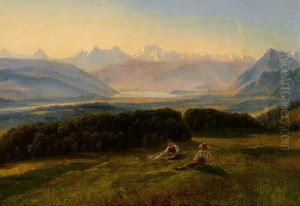 Bei Zimmerwald Mit Blick Auf Den Thunersee.
