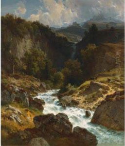 At The Foot Of The Mittaghorn by Johann Gottfried Steffan