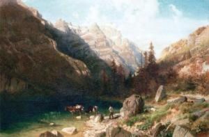 Am Klontalersee by Johann Gottfried Steffan