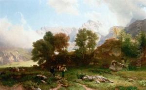 Pragelpass Oberhalb Richisau by Johann Gottfried Steffan