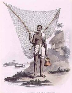 An Indian Fisherman, engraved by Thomas Vivares c.1735-90 pub. by Edward Orme, 1804 by Solvyns, Franz Balthazar