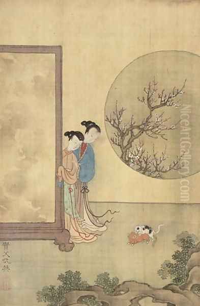 Two Girls Behind a Screen - view 1