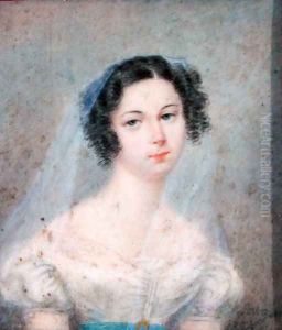 Miniature of Evelina Hanska 1801-82 1825 by Holz von Sowgen