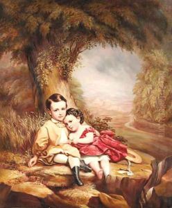 Watching Over his Sister by Michael William Sharp