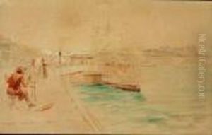 Peintre Sur Les Quais Devant Notre Dame by Georges Stein