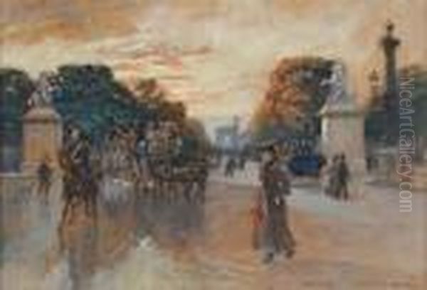 Avenue Des Champs-elysees Au Crepuscule, Paris - view 1