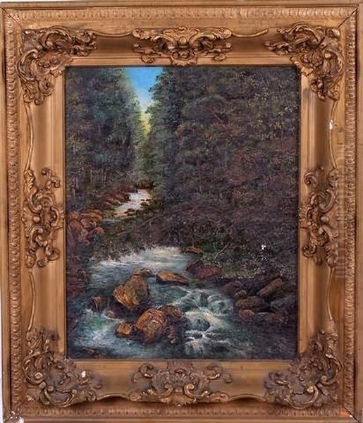 Wooded Landscape With Rushing River - view 1