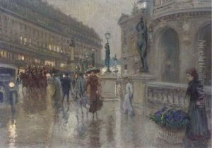 Avenue De L'opera At Dusk, Paris