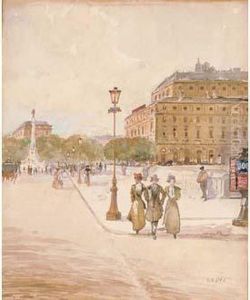 La Place Du Chatelet by Georges Stein
