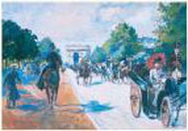 " Caleche Sur L'avenue Foch, Circa 1900 - view 1