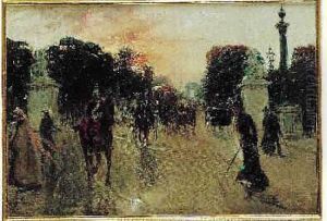 Paris, Les Champs-elysees A La Tombee Du Jour by Georges Stein