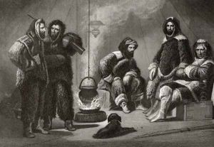 Life in the Brig, engraved by J. McGoffin, from Arctic Explorations in the Years 1853, 54, 55, Volume I, by Doctor Elisha Kent Kane 1820-57 published Philadelphia, 1856 by Christian Schussele
