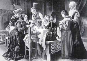 The boyhood of Martin Luther, illustration from The History of the Nation The boyhood of Martin Luther, illustration from The History of the Nation