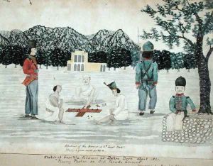 Sketch of Gurkha life at Dehra Dun, c.1821 by The Hon. Frederick Shore