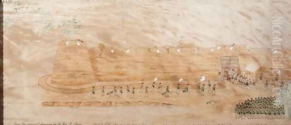 Sketch of the attack on Koonja, 3rd October 1824 - view 1