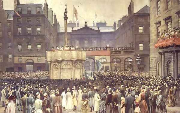 The Presentation of the Restored Market Cross, Edinburgh, to the Magistrates Council by the Right Honourable W.E. Gladstone, MP, 23rd November 1885 - view 1