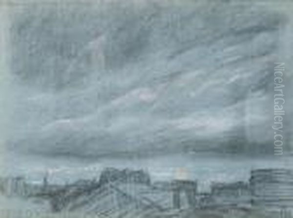 Mars, Pluie Et Ciel Gris - Angle De Batiment Et Cordages - view 1