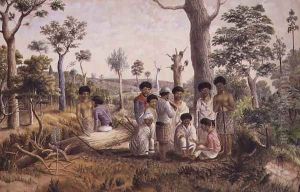 Council of war near Taranaki, 1864 by John Corker Vigers Symons