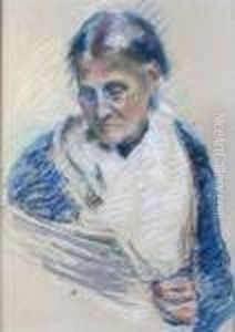 Portrait De Femme Lisant by Theophile Alexandre Steinlen