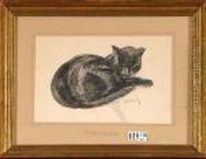 Chat Endormi by Theophile Alexandre Steinlen