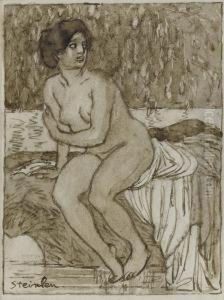 Nu Feminin Assis by Theophile Alexandre Steinlen