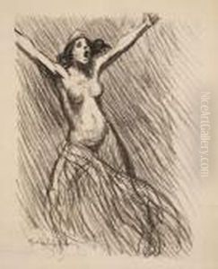 Soldat Dessinant Dans Les Tranchees by Theophile Alexandre Steinlen