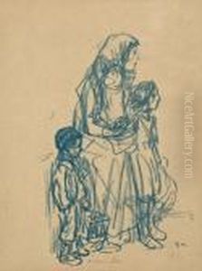 Mother With Children by Theophile Alexandre Steinlen