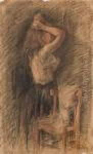 Femme Se Coiffant by Theophile Alexandre Steinlen
