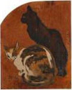 Les Deux Chats by Theophile Alexandre Steinlen