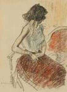 Femme Au Chat by Theophile Alexandre Steinlen