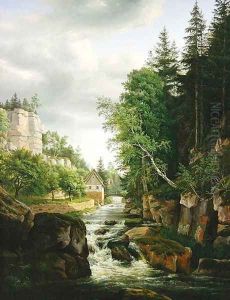Mill in the Muehle Valley, Liebenthal, 1824 by Karl Christian Sparmann