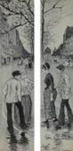Illustration For Belleville-menilmontant By Aristide Bruant by Theophile Alexandre Steinlen