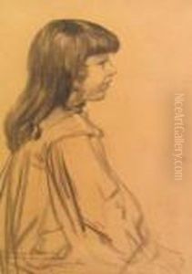 Portrait Of A Younggirl by Theophile Alexandre Steinlen