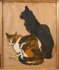 Les Deux Chats by Theophile Alexandre Steinlen